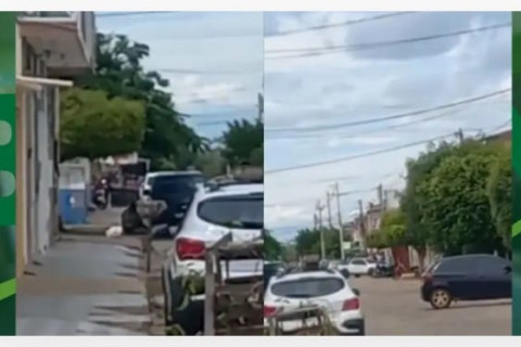 Moradores registram momentos de intenso tiroteio em Xique-Xique.